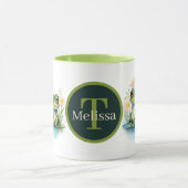 niedlicher Frosch mit Monogramm Tasse (Zentrum)