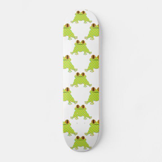 Niedlicher Frosch - Nahtloses Muster Skateboard (Vorderseite)