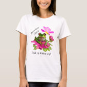 Niedlicher Frosch oder Toad Puff auf rosa Blume T-Shirt (Vorderseite)