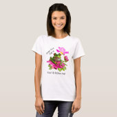 Niedlicher Frosch oder Toad Puff auf rosa Blume T-Shirt (Vorne ganz)