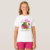 Niedlicher Frosch oder Toad Puff auf rosa Blume T-Shirt (Vorne ganz)