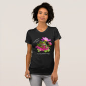 Niedlicher Frosch oder Toad Puff auf rosa Blume T-Shirt (Vorne ganz)