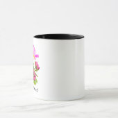 Niedlicher Frosch oder Toad Puff auf rosa Blume Tasse (Zentrum)