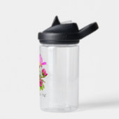 Niedlicher Frosch oder Toad Puff auf rosa Blume Trinkflasche (Links)