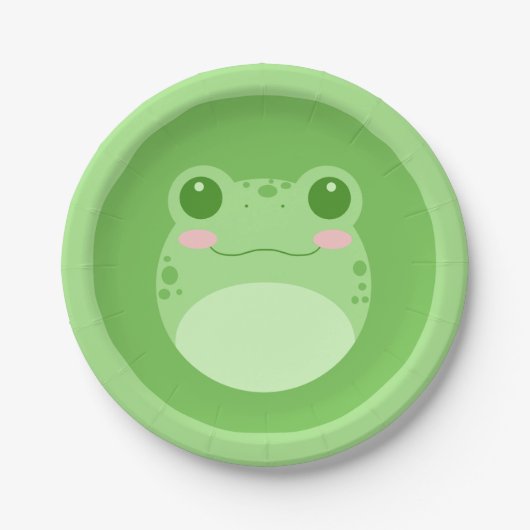 Niedlicher Frosch Pappteller (Vorderseite)