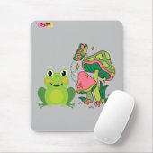 niedlicher Frosch, Pilze und Schmetterling Mousepad (Mit Mouse)