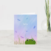 niedlicher Frosch pinkeln einfach hallo Denken Sie Karte (Vorderseite)