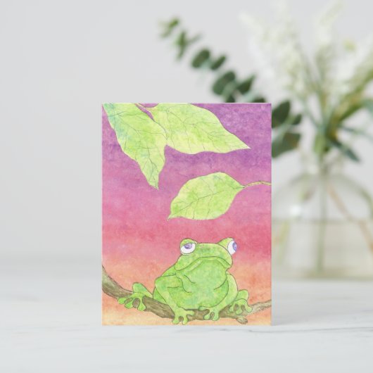 niedlicher Frosch Postkarte (Stehend Vorderseite)