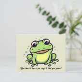 Niedlicher Frosch Postkarte (Stehend Vorderseite)