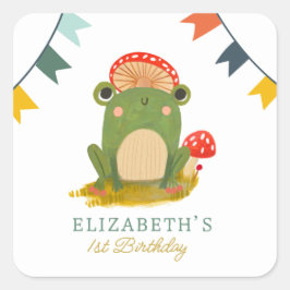 Niedlicher Frosch Quadratischer Aufkleber