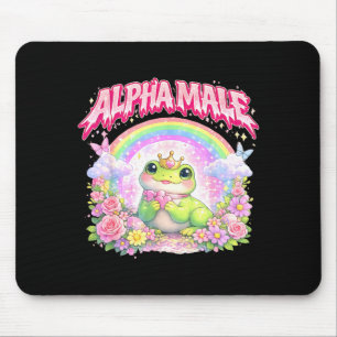 Niedlicher Frosch Regenbogen Blumen lustig für Män Mousepad