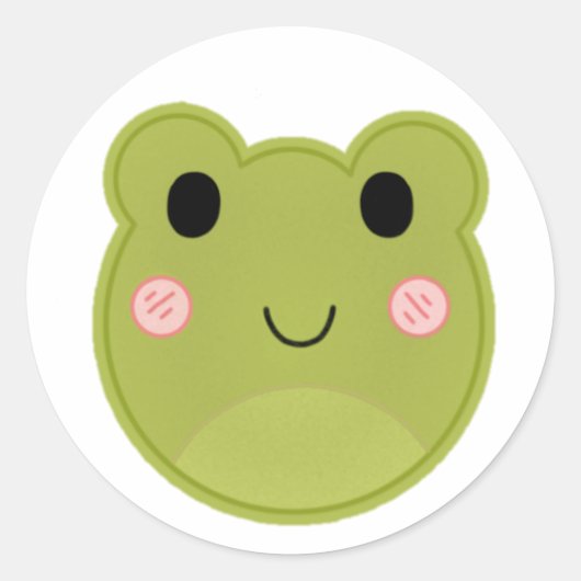 niedlicher Frosch Runder Aufkleber (Vorderseite)