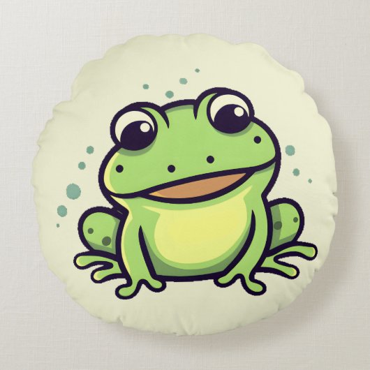 Niedlicher Frosch Rundes Kissen (Vorderseite)