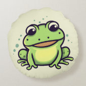 Niedlicher Frosch Rundes Kissen (Rückseite)