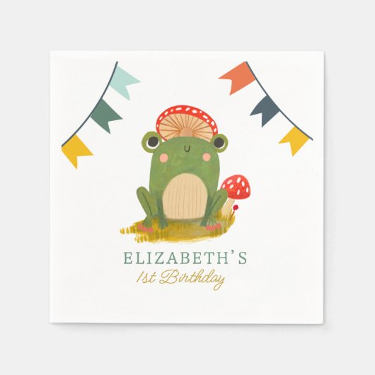 Niedlicher Frosch Serviette (Vorderseite)