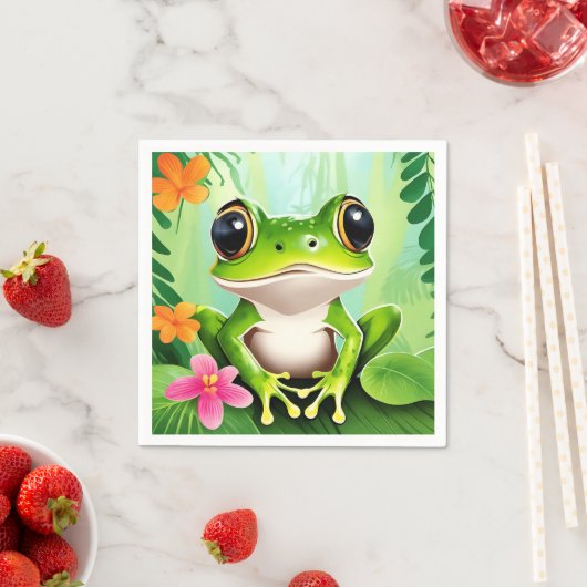 Niedlicher Frosch Serviette (Beispiel)
