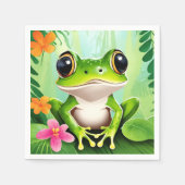 Niedlicher Frosch Serviette (Vorderseite)