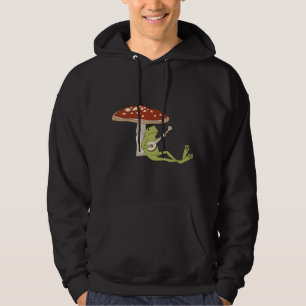 Niedlicher Frosch spielt Banjo auf Pilz - Feen-Äst Hoodie