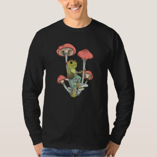 Niedlicher Frosch spielt Banjo im Pilz T-Shirt