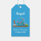 Niedlicher Frosch und Biene in Cartoon-Abbildung Geschenkanhänger (Rückseite)