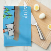 Niedlicher Frosch und Biene in Cartoon-Abbildung Geschirrtuch (Viertel Falte)