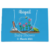 Niedlicher Frosch und Biene in Cartoon-Abbildung Große Geschenktüte (Vorderseite)