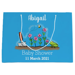 Niedlicher Frosch und Biene in Cartoon-Abbildung Große Geschenktüte