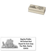 Niedlicher Frosch und Biene in Cartoon-Abbildung Gummistempel (Stempel)