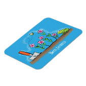 Niedlicher Frosch und Biene in Cartoon-Abbildung Magnet (Linke Seite)