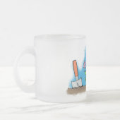 Niedlicher Frosch und Biene in Cartoon-Abbildung Mattglastasse (Links)