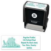 Niedlicher Frosch und Biene in Cartoon-Abbildung Permastempel (Beispiel)