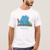 Niedlicher Frosch und Biene in Cartoon-Abbildung T-Shirt (Vorderseite)