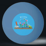 Niedlicher Frosch und Biene in Cartoon-Abbildung Tischtennisball<br><div class="desc">Dieses niedliche Design zeichnet sich durch unseren freundlichen Frosch mit einer Biene und Blume im Garten im Cartoon-Stil aus. Kultiviere Freundlichkeit!</div>