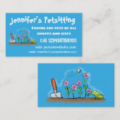 Niedlicher Frosch und Biene in Cartoon-Abbildung Visitenkarte (Vorne/Hinten)