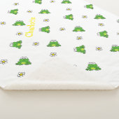 Niedlicher Frosch und Blume Sherpa Blanket Sherpadecke (3/4)