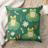 Niedlicher Frosch und Dragonfly-Illustrationskisse Kissen (Decke)