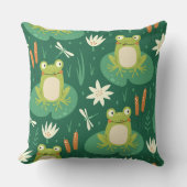 Niedlicher Frosch und Dragonfly-Illustrationskisse Kissen (Vorderseite)
