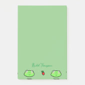Niedlicher Frosch und Erdbeere Hütte Individuelle Post-it Klebezettel (Vorderseite)