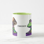 Niedlicher Frosch und Pilz. Bearbeitbarer Name Tasse (Zentrum)