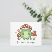 Niedlicher Frosch und Pilz | Du machst mich hoppen Postkarte (Stehend Vorderseite)