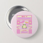 Niedlicher Frosch und Pilz - Funny Romantic Button (Vorne & Hinten)