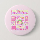 Niedlicher Frosch und Pilz - Funny Romantic Button (Vorderseite)