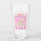 Niedlicher Frosch und Pilz - Funny Romantic Glas (Rückseite)