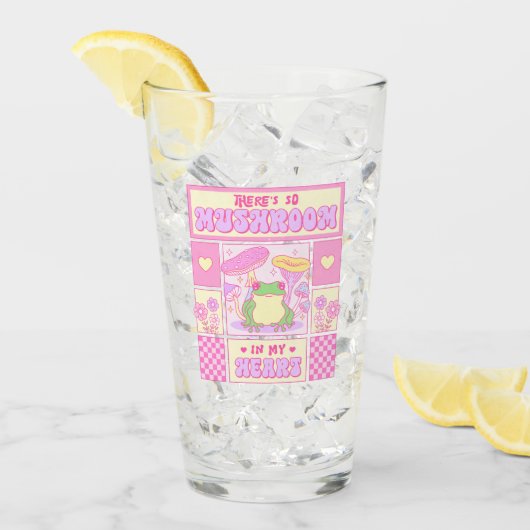 Niedlicher Frosch und Pilz - Funny Romantic Glas (Vorderseite Ice)