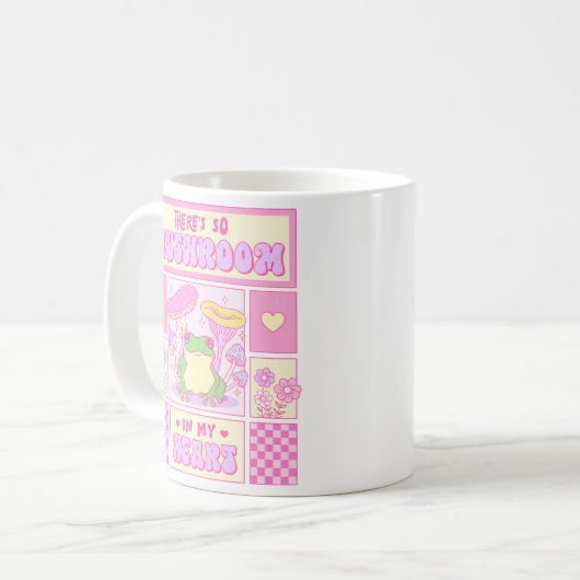 Niedlicher Frosch und Pilz - Funny Romantic Kaffeetasse (Vorderseite Links)