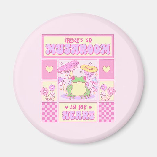 Niedlicher Frosch und Pilz - Funny Romantic Magnet (Vorne)