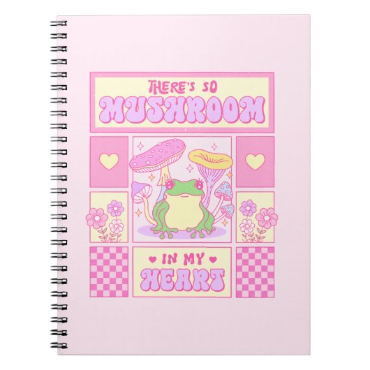 Niedlicher Frosch und Pilz - Funny Romantic Notizblock (Vorderseite)