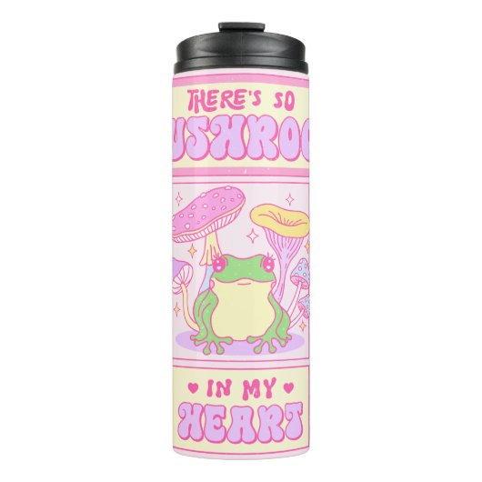 Niedlicher Frosch und Pilz - Funny Romantic Thermosbecher (Vorderseite)