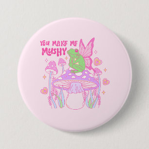 Niedlicher Frosch und Pilz - Ihr macht mich leise Button