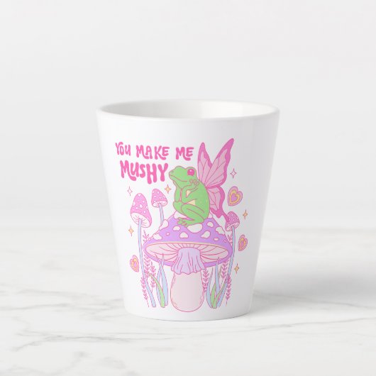 Niedlicher Frosch und Pilz - Ihr macht mich leise Milchtasse (Vorderseite)